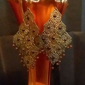indian inspired cascading earrings